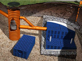 Boxy Wavin pro vsakování dešťové vody