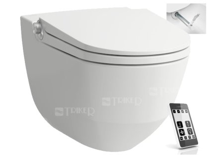 Cleanet Riva klozet závěsný 60 cm Rimless se sprchovacími funkcemi, bílý/LCC