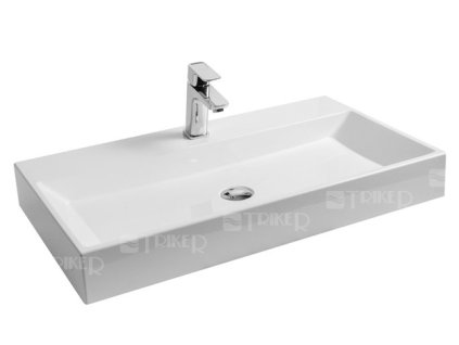 Natural 800 umyvadlo z litého mramoru 80 x 45 cm s otvorem pro baterii, bez přepadu, bílé