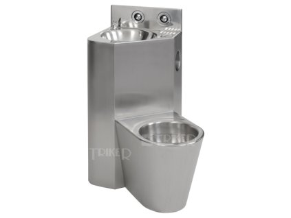 SLWN 08P WC s umyvadlem do rohu, WC na zemi vpravo, matný povrch
