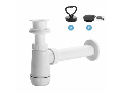 Sifon umyvadlový s výpustí EU0P342 s plastovou mřížkou, zátkou s očkem DN40