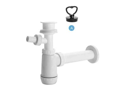 Sifon umyvadlový s výpustí a přípojkou EU1P342 s plastovou mřížkou, zátkou s očkem DN40