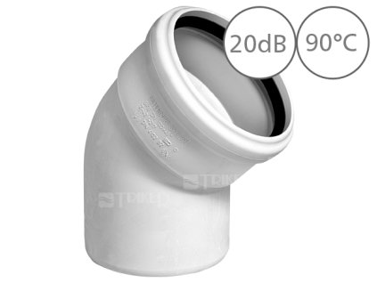SKB koleno odpadní dB20 45° 58mm