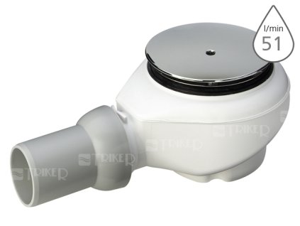 Sifon sprchový s krytkou TEMPOPLEX PLUS 6960 pro vaničky s otvorem 90mm, krytka chrom