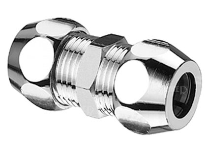 Schell Dvojité šroubení přímé 3/8" x 3/8" - 10 mm x 8 mm, chrom