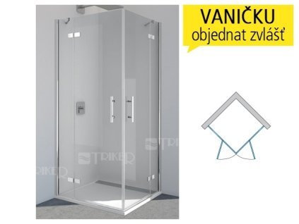 PUE2P Sprchové dveře rohové levé 1200/2000 profil:chrom,výplň:čiré