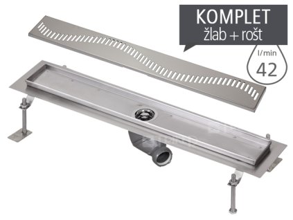 Žlab nerezový podlahový Sanela SLKN A do prostoru 750 mm, SLKN 03AX, matný