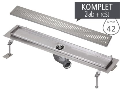 Žlab nerezový podlahový Sanela SLKN B do prostoru 750 mm, SLKN 03BX, matný