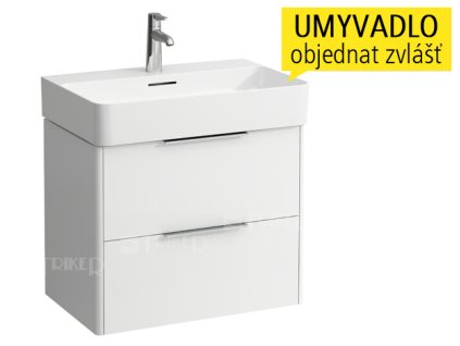 Base skříňka se 2 zásuvkami pod umyvadlo Val 65 x 42 cm, bílá/lesk