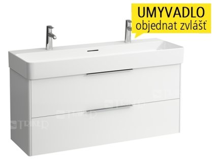 Base skříňka se 2 zásuvkami pod umyvadlo Val 120 x 42 cm, bílá/mat