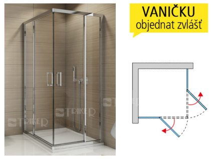 TED2D Sprchový kout 800/1900 P profil:aluchrom,výplň:mastercarre