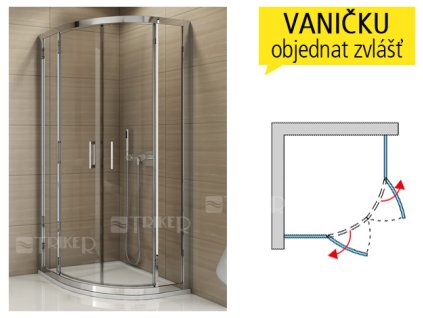 TER Sprchový kout 1000/1900 R550 profil:bílý,výplň:durlux