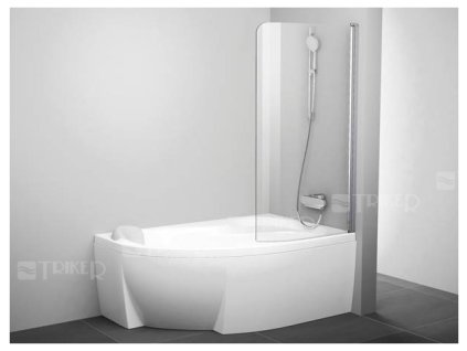 CVSK1 Rosa vanová zástěna CVSK1 140/150 R pravá, profil:bílý, výplň:transparent