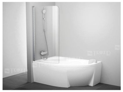 CVSK1 Rosa vanová zástěna CVSK1 160/170 L levá, profil:bílý, výplň:transparent