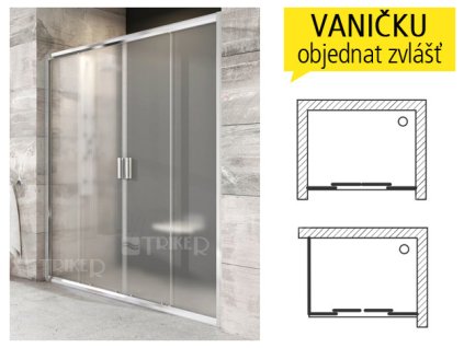 BLDP4 sprchové dveře BLDP4-200 (1970-1990mm) profil:lesk, výplň:grape