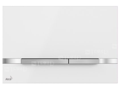 Tlačítko ovládací Alca STRIPE WHITE NEREZ bílé/lesk