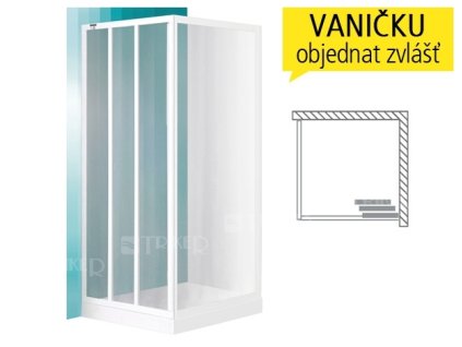 LSB pevná stěna LSB 750 (740-800mm) profil:bílý, výplň:grape