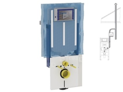 Kombifix pro závěsné WC 109 cm s nádrží Sigma 8 cm s přípojkou pro odsávání zápachu
