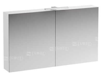 Base zrcadlová skříňka 120 x 70 cm, s osvětlením a zásuvkou, bílá/mat