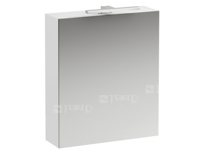 Base zrcadlová skříňka 60 x 70 cm, pravá s osvětlením a zásuvkou, bílá/mat