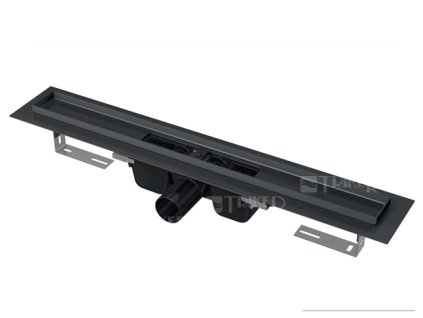 Žlab podlahový APZ1 pro perforovaný rošt 550 mm, boční odtok 50 mm, černá - mat