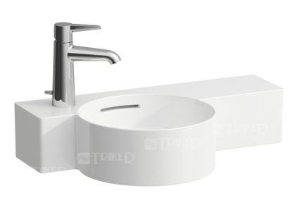 VAL umývátko kulaté 55 x 31,5 cm s otvorem pro baterii vlevo