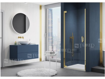 CA1C Sprchové dveře levé, 700mm, profil:černá mat, výplň:čiré sklo