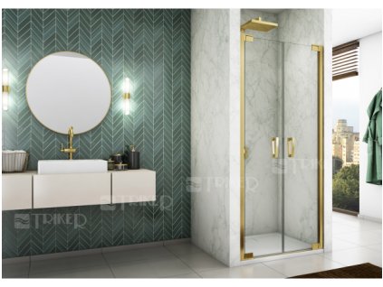 CA2C sprchové dveře dvoukřídlé, 700mm, profil:černá mat, výplň:shade