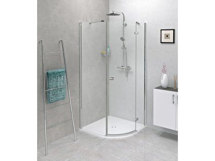 FLEXIA vanička z litého mramoru čtvrtkruh 80x80x2,5