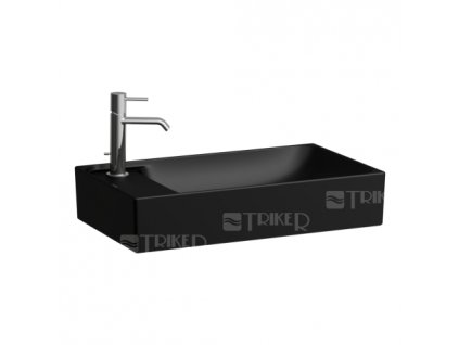 Meda umyvadlová mísa 60x35cm otvor vlevo černá matná