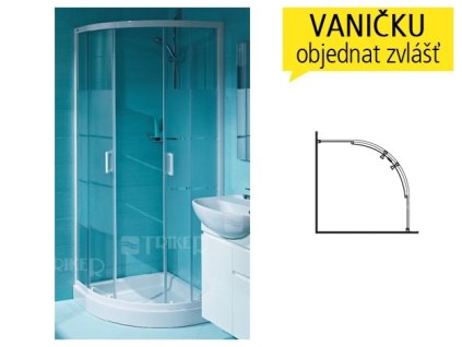 Lyra plus sprchový kout 80 x 80 cm R540 (780-800 mm) profil:bílý výplň:Stripy/PERLA