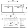 Laufen Pro A dvojumyvadlo 130 x 48 cm s otvorem bílé