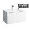Laufen Pro S skříňka s 1+1 zásuvkou s umyvadlem 80 x 50 cm s otvorem bílá/lesk