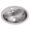 SLUN 32 Nerezové umyvadlo zápustné 46 cm s otvorem pro baterii SLUN 32, lesklé