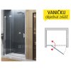 CA13 Sprchové dveře s pevnou stěnou levé 800/2000, profil:aluchrom, výplň:čiré sklo