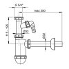 Sifon umyvadlový bez výpusti s přípojkou A430P 5/4" x 32 mm