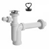 Sifon umyvadlový s výpustí a přípojkou EU1N442 s nerezovou mřížkou, zátkou s očkem DN40