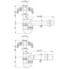 Sifon dřezový bez výpusti s dvěma přípojkami A82 6/4" x 40 mm