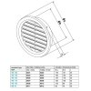 Větrací mřížka VM kruhová se síťovinou hnědá 150 mm