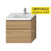 Cubito skříňka se 2 zásuvkami pod umyvadlo 75 x 45 cm levé (výřez vpravo), dub