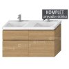 Komplet Cubito skříňka s 4 zásuvkami s umyvadlem 130 x 48,5 cm, dub
