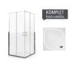 Komplet LLS 2/900 sprchový kout profil:brillant, výplň:transparent + vanička Aloha-M z litého mramoru 90 x 90 x 3 cm