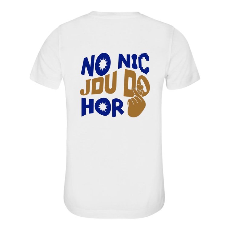 Dámské tričko NO NIC, JDU DO HOR bílé, potisk na zádech