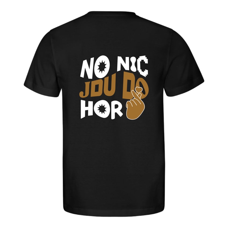 Pánské tričko NO NIC, JDU DO HOR černé, potisk na zádech