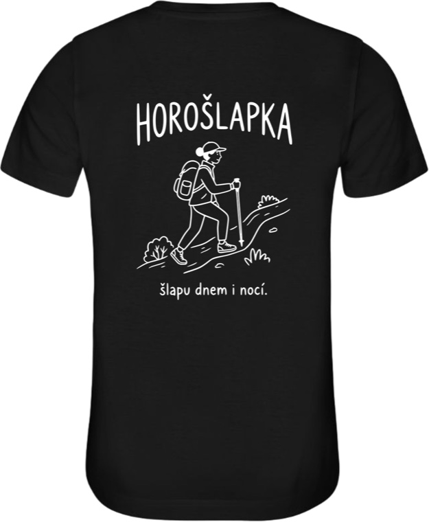 Dámské tričko HOROŠLAPKA černé, potisk na zádech