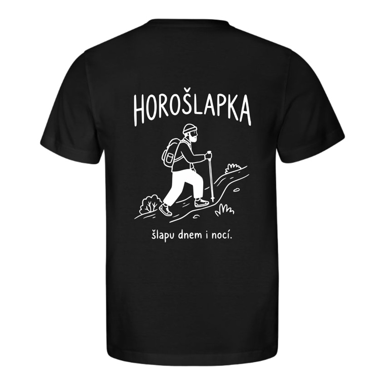 Pánské tričko HOROŠLAPKA černé, potisk na zádech