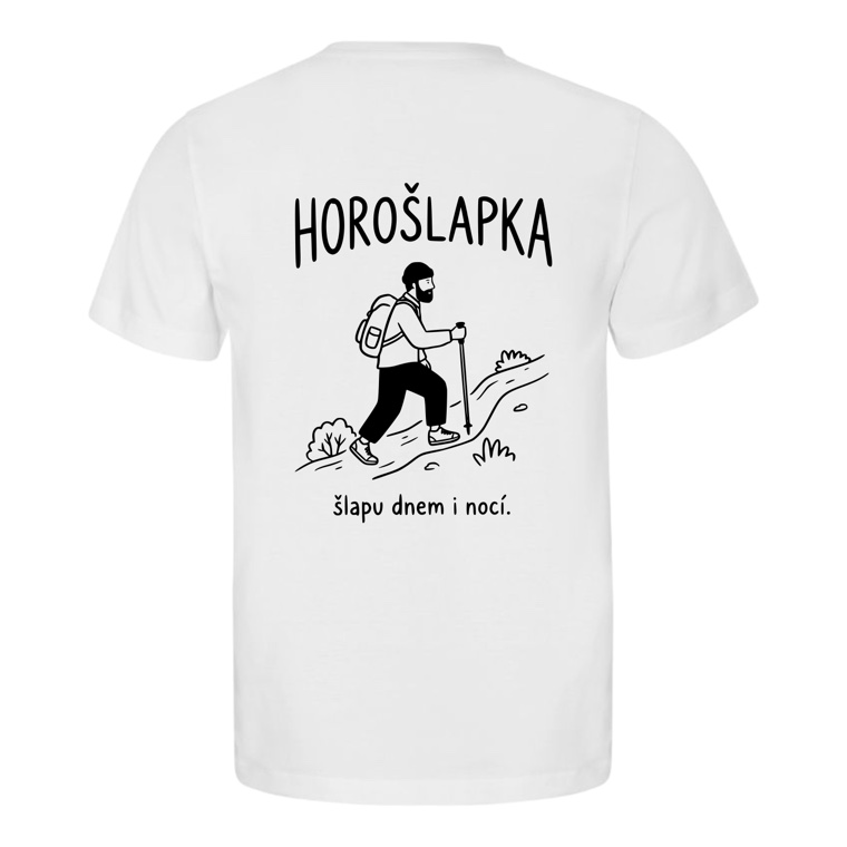 Pánské tričko HOROŠLAPKA bílé, potisk na zádech