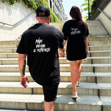 Párová oversize trička - VŠECHNO CO POTŘEBUJU