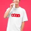 oversized tee mockup featuring a kawaii happy man drinking from a juice box m30687