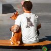 back view t shirt mockup of a skater hugging his dog m6371 r el2